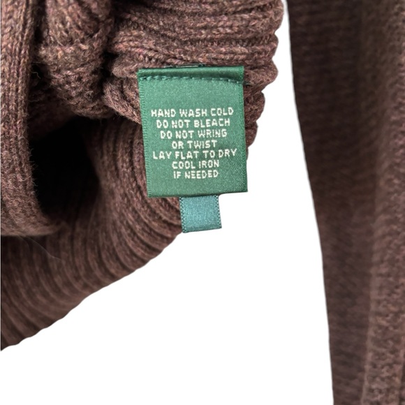 Lauren Ralph Lauren Crossover Brown Button Waist Cardigan Sweater Petite - Picture 5 of 6